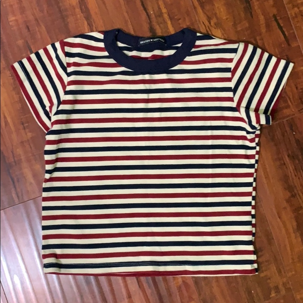 Brandy Melville Cropped Striped Tshirt